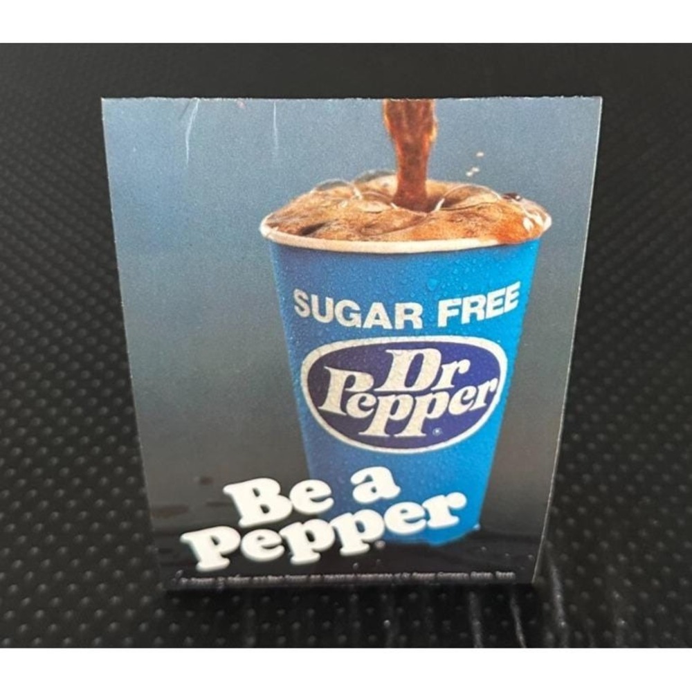 1980s Sugar Free Dr Pepper Advertisement Table Tent Display Sign Soda Ephemera